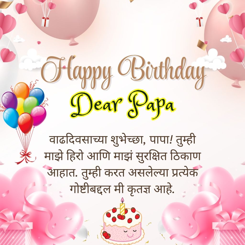 You are currently viewing 250 Happy Birthday Papa Wishes in Marathi – Vadhdivas Messages