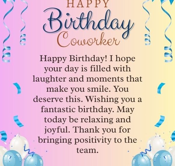 Happy Birthday Wishes for coworker