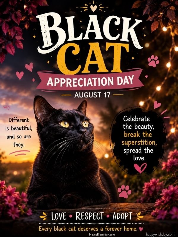 You are currently viewing Black Cat Appreciation Day 2026 – Best Messages for Cat Lovers