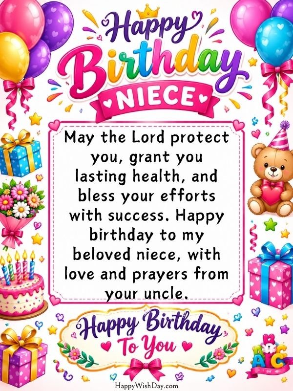 Birthday blessings from uncle to niece